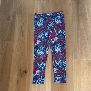 Janie and Jack Red and Blue Floral Leggings